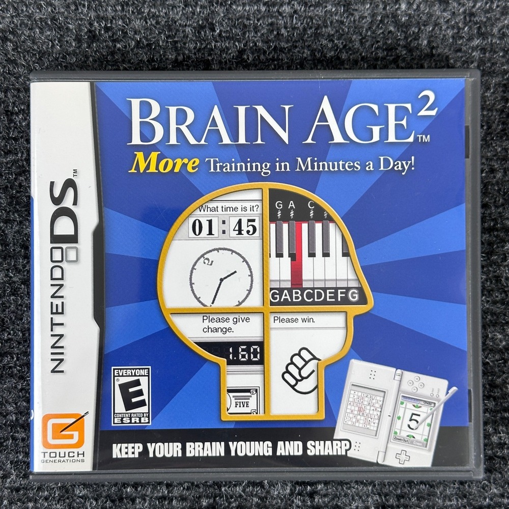 Brain Age 2 More Training in Minutes a Day Nintendo DS CIB Authentic 2007
